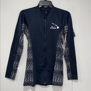 Rip Curl Island long sleeve Zip Rash Guard, Large